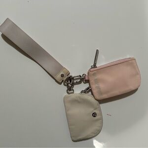 Lululemon Pink and Cream Wristlet Set